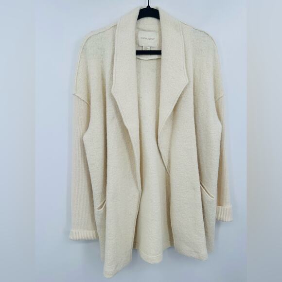 Cynthia Rowley | Cream Open Front Wool Cardigan Size Extra Small - Picture 2 of 7